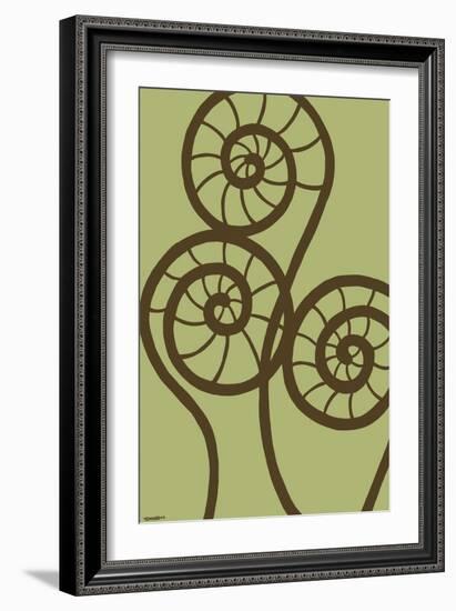 Dichromatic Fiddleheads II-Vanna Lam-Framed Art Print