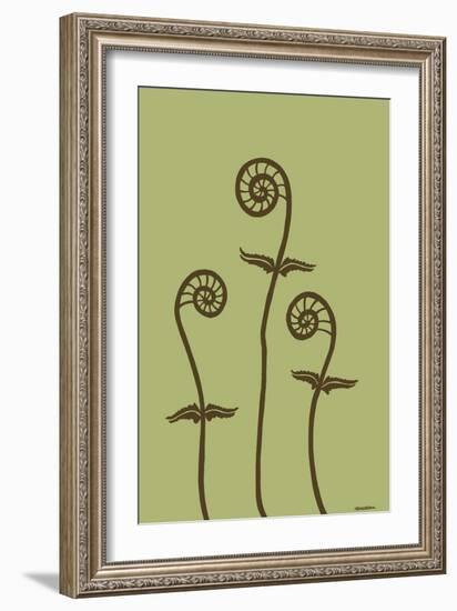 Dichromatic Fiddleheads III-Vanna Lam-Framed Art Print