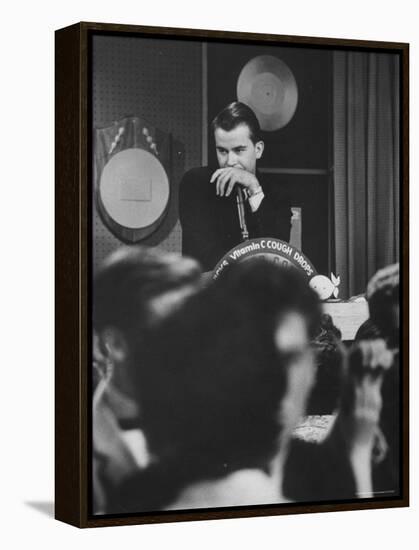 Dick Clark on His TV Show the "American Bandstand"-Paul Schutzer-Framed Premier Image Canvas