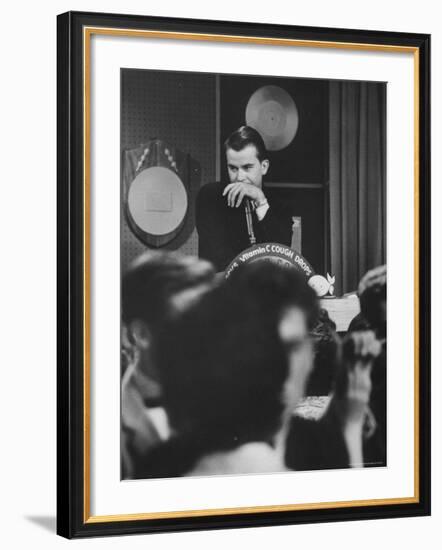 Dick Clark on His TV Show the "American Bandstand"-Paul Schutzer-Framed Premium Photographic Print