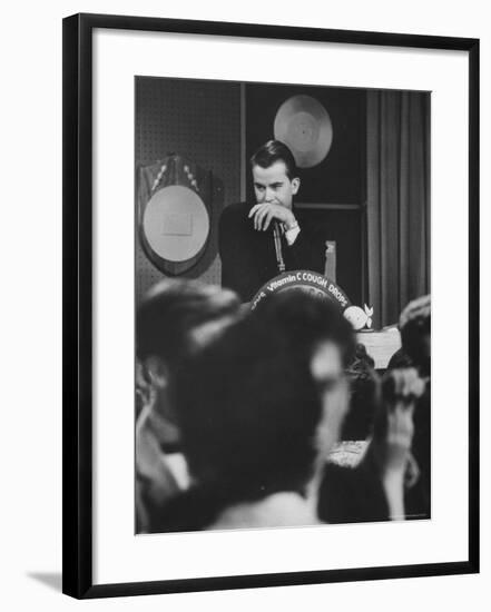 Dick Clark on His TV Show the "American Bandstand"-Paul Schutzer-Framed Premium Photographic Print