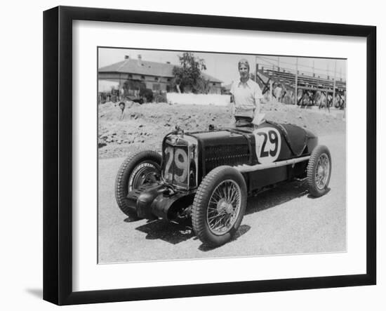 Dick Seaman with His MG K3 Magnette, 1934-null-Framed Photographic Print