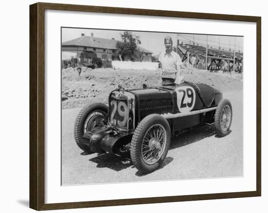 Dick Seaman with His MG K3 Magnette, 1934-null-Framed Photographic Print