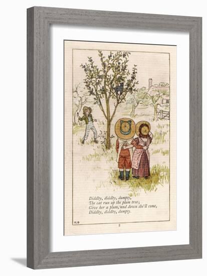 Diddlty Diddlty Dumpty the Cat Ran up the Plum Tree-Kate Greenaway-Framed Art Print