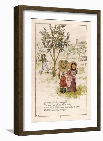 Diddlty Diddlty Dumpty the Cat Ran up the Plum Tree-Kate Greenaway-Framed Art Print