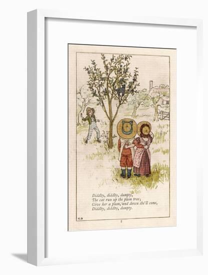 Diddlty Diddlty Dumpty the Cat Ran up the Plum Tree-Kate Greenaway-Framed Art Print