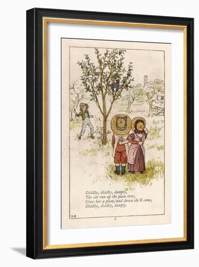 Diddlty Diddlty Dumpty the Cat Ran up the Plum Tree-Kate Greenaway-Framed Art Print