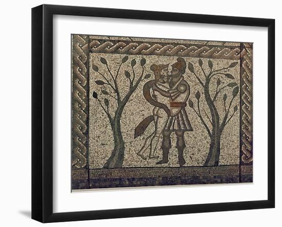 Dido and Aeneas Embracing, from the Mosaic Pavement in the Roman Villa at Low Ham, C.350 AD (Mosaic-Roman-Framed Giclee Print