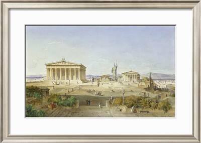 Die Akropolis Von Athen Zur Zeit Des Perikles 444 V Chr 1851 Giclee Print Ludwig Lange Art Com