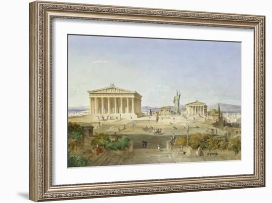 Die Akropolis Von Athen Zur Zeit des Perikles 444 V.Chr, 1851-Ludwig Lange-Framed Giclee Print