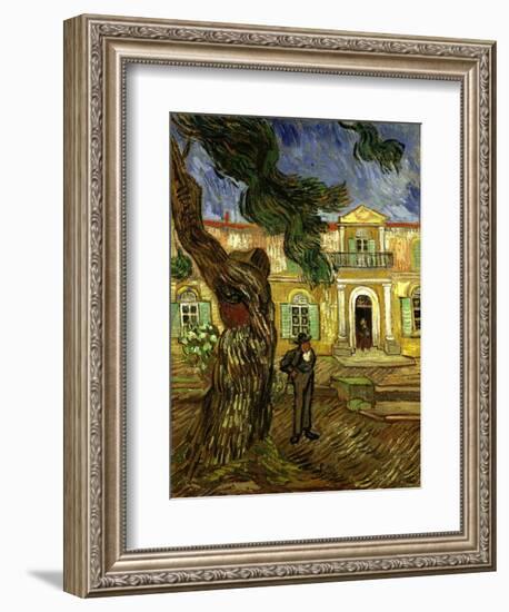 Die Anstalt Saint-Paul-De-Mausole in Saint-Rémy, 1889-Vincent van Gogh-Framed Giclee Print