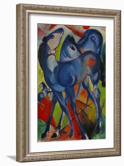 Die blauen Fohlen-Blue fillies, 1913 Canvas, 55,4 x 38,5 cm.-Franz Marc-Framed Giclee Print