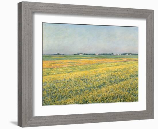 Die Ebene um Gennevilliers, Gelbe Felder (La plaine de Gennevilliers, champs jaunes). 1884-Gustave Caillebotte-Framed Giclee Print
