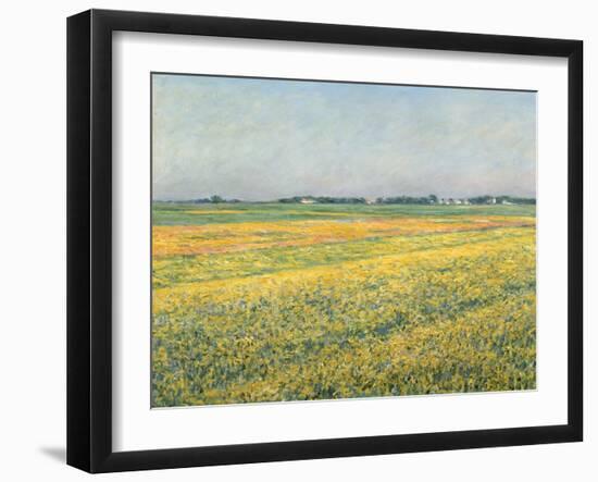 Die Ebene um Gennevilliers, Gelbe Felder (La plaine de Gennevilliers, champs jaunes). 1884-Gustave Caillebotte-Framed Giclee Print