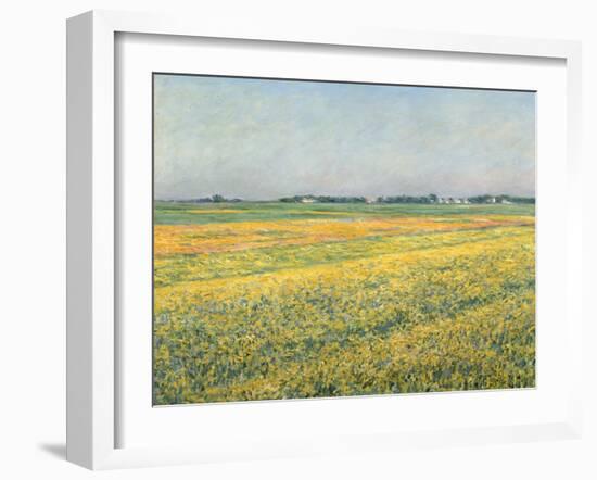 Die Ebene um Gennevilliers, Gelbe Felder (La plaine de Gennevilliers, champs jaunes). 1884-Gustave Caillebotte-Framed Giclee Print