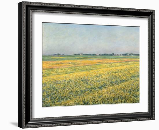 Die Ebene um Gennevilliers, Gelbe Felder (La plaine de Gennevilliers, champs jaunes). 1884-Gustave Caillebotte-Framed Giclee Print