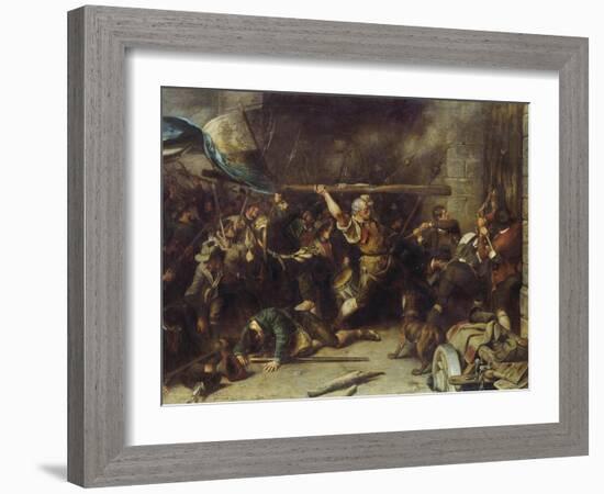 Die Erstuermung Des Roten Tores (Oder: Der Schmied Von Kochel), 1881-Franz Von Defregger-Framed Giclee Print