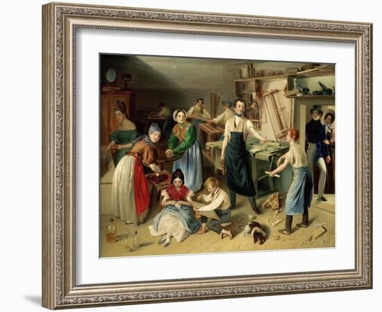 Die Fleißige Tischlerfamilie (The Diligent Carpenter Family)-Johann Baptist Reiter-Framed Giclee Print