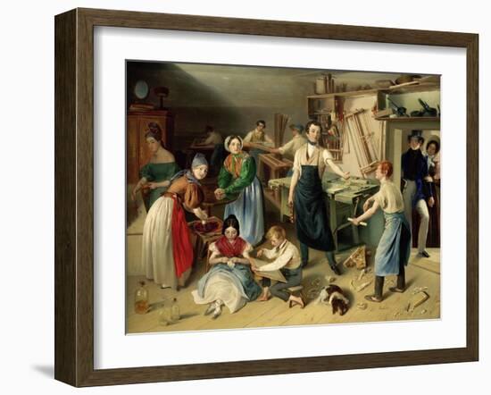 Die Fleißige Tischlerfamilie (The Diligent Carpenter Family)-Johann Baptist Reiter-Framed Giclee Print