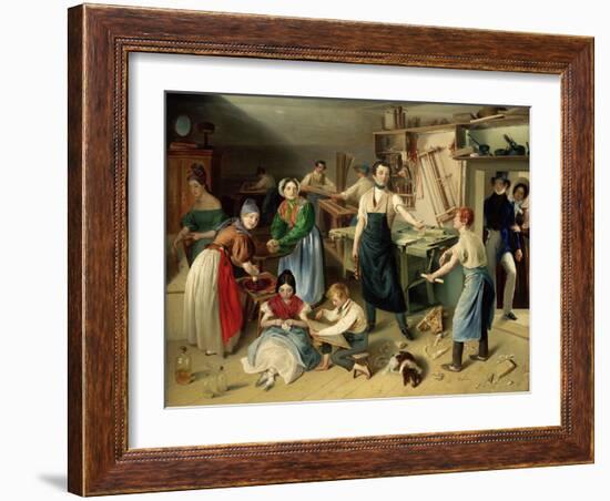 Die Fleißige Tischlerfamilie (The Diligent Carpenter Family)-Johann Baptist Reiter-Framed Giclee Print