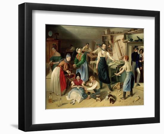 Die Fleißige Tischlerfamilie (The Diligent Carpenter Family)-Johann Baptist Reiter-Framed Giclee Print