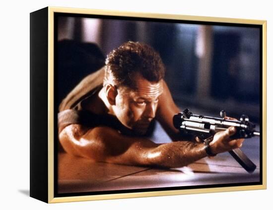 DIE HARD, 1988 directed by JOHN Mc TIERNAN Bruce Willis (photo)-null-Framed Stretched Canvas