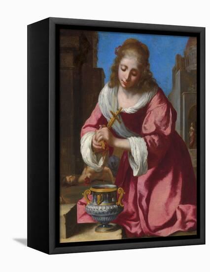 Die heilige Praxedis-Johannes Vermeer-Framed Premier Image Canvas