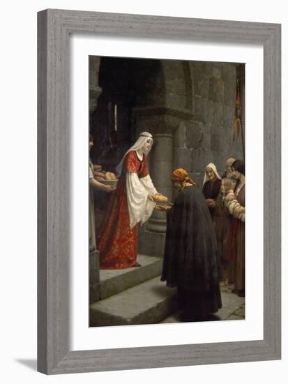 Die Hl.Elisabeth Von Ungarn Speist die Armen, 1895-Edmund Blair Leighton-Framed Giclee Print