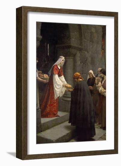 Die Hl.Elisabeth Von Ungarn Speist die Armen, 1895-Edmund Blair Leighton-Framed Giclee Print