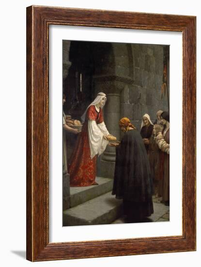 Die Hl.Elisabeth Von Ungarn Speist die Armen, 1895-Edmund Blair Leighton-Framed Giclee Print