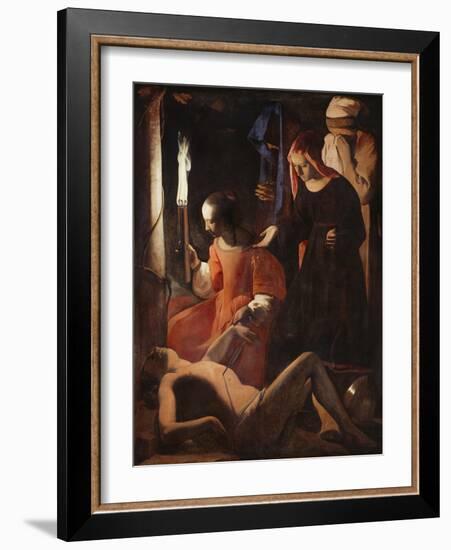 Die Hl, Irene Pflegt Den Hl, Sebastian-Georges de La Tour-Framed Giclee Print