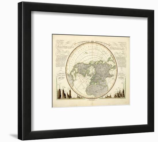 Die Isothermkurven Der Nordlichen Halbkugel, c.1838-Heinrich Berghaus-Framed Art Print