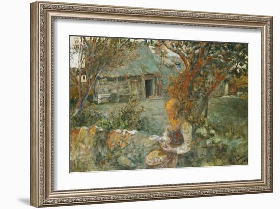 Die letzten Sonnenstrahlen. Les Dernieres Rayons. 1887-1890-Carl Larsson-Framed Giclee Print