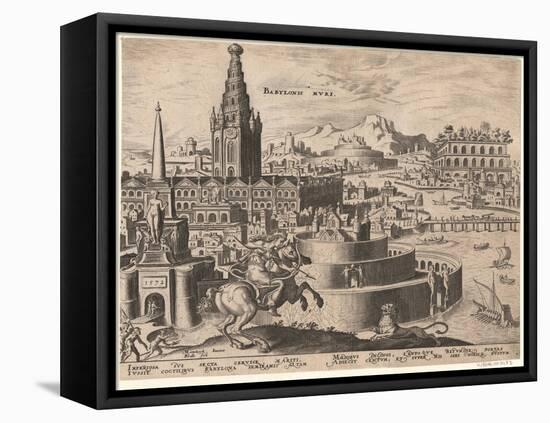 Die Mauern Von Babylon, 1572-Philipp Galle-Framed Premier Image Canvas