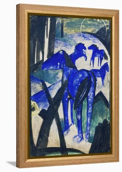 Die Mutterstute Der Blauen Pferde I., 1913. Postkarte an Else Lasker-Schueler-Franz Marc-Framed Premier Image Canvas