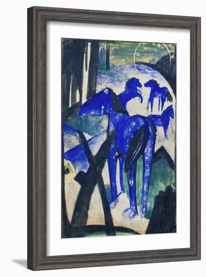 Die Mutterstute Der Blauen Pferde I., 1913. Postkarte an Else Lasker-Schueler-Franz Marc-Framed Giclee Print