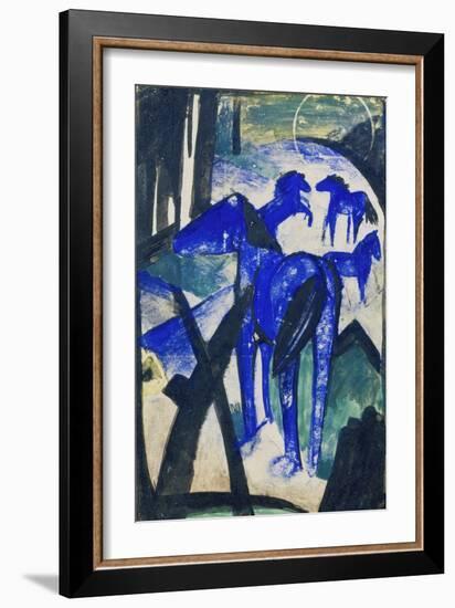 Die Mutterstute Der Blauen Pferde I., 1913. Postkarte an Else Lasker-Schueler-Franz Marc-Framed Giclee Print