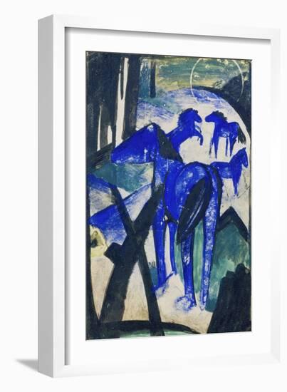 Die Mutterstute Der Blauen Pferde I., 1913. Postkarte an Else Lasker-Schueler-Franz Marc-Framed Giclee Print