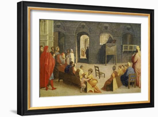 Die Predigt Des Hl, Bernardino Von Siena, 1537-Domenico Beccafumi-Framed Giclee Print