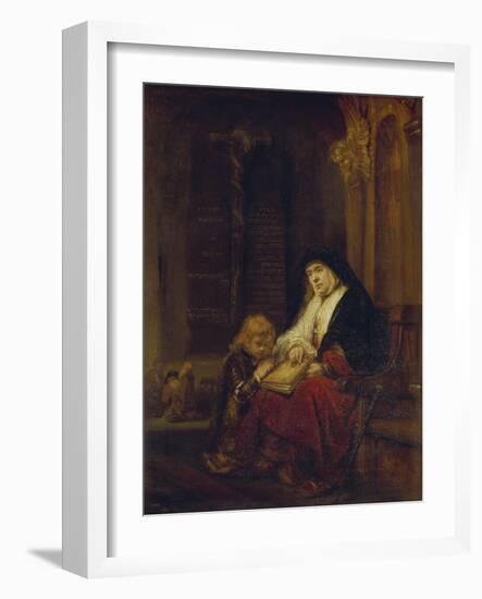 Die Prophetin Hannah Im Tempel, Samuels Gebet Abhoerend, 16(50)-Rembrandt van Rijn-Framed Giclee Print