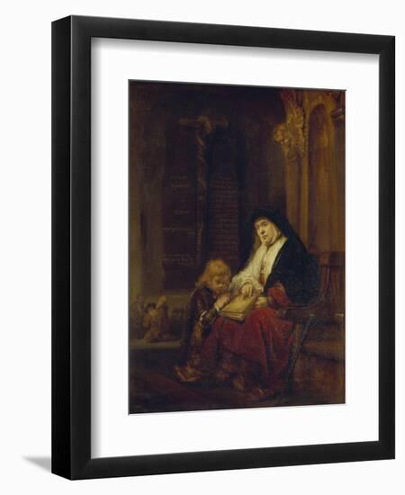 Die Prophetin Hannah Im Tempel, Samuels Gebet Abhoerend, 16(50)-Rembrandt van Rijn-Framed Giclee Print