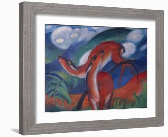 Die Roten Rehe Ii, 1912-Franz Marc-Framed Giclee Print