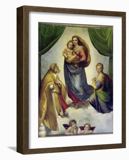 Die Sixtinische Madonna. 1512 - 1513-Raphael (Raffaello Sanzio)-Framed Giclee Print