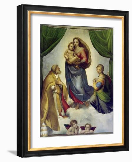 Die Sixtinische Madonna. 1512 - 1513-Raphael (Raffaello Sanzio)-Framed Giclee Print