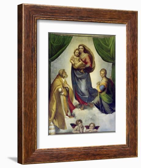 Die Sixtinische Madonna. 1512 - 1513-Raphael (Raffaello Sanzio)-Framed Giclee Print