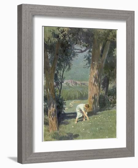 "Die Sternthaler," The Child Gathers up the Star Money Fallen from the Sky-Paul Hey-Framed Photographic Print