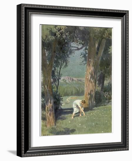 "Die Sternthaler," The Child Gathers up the Star Money Fallen from the Sky-Paul Hey-Framed Photographic Print