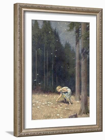 "Die Sternthaler," The Child Gathers up the Star Money-Paul Hey-Framed Premium Photographic Print