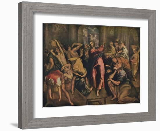 'Die Tempelreinigung', (Christ Cleansing the Temple), c1570, (1938)-El Greco-Framed Giclee Print