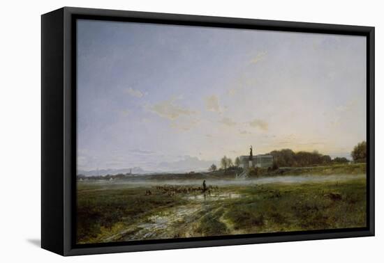 Die Theresienwiese Mit Der Bavaria in Abendstimmung, 1882-Adolf Heinrich Lier-Framed Premier Image Canvas